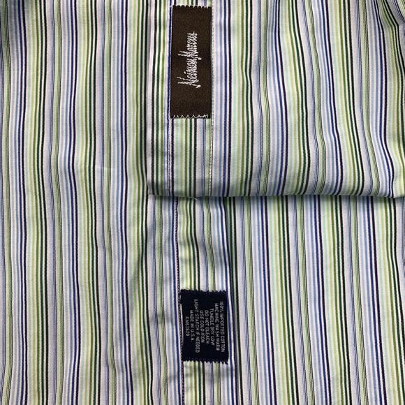 Vintage Burberry Shirt Mens 16.5 Multi Striped Button Up Long Sleeve Made USA - Picture 6 of 12